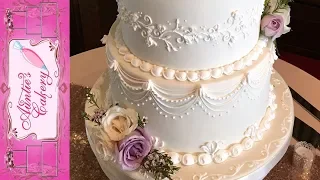 Spring Wedding Cake - Lambeth Over piping tutorial