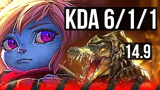 POPPY vs RENEKTON (TOP) | 6 solo kills, 6/1/1 | KR Master | 14.9