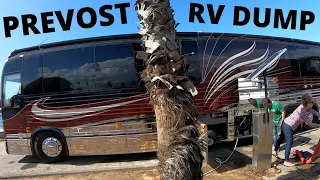 PREVOST RV SETUP/DUMPING TANKS WITH A MILLION DOLLAR VIEW