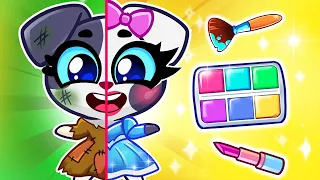 💄 Princess Beauty Makeup Challenge 😻 Rich VS Poor Princess 🎀 Purr-Purr Tails 🐾