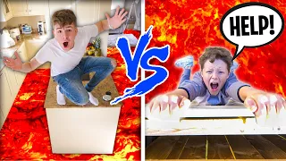 LAST ONE to TOUCH THE GROUND WINS Challenge w/LITTLE BROTHER!