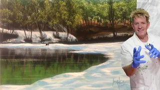 Acrylic Winter Lake Tutorial | you Can Do It. #528