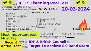 IELTS Listening Practice with Recent Actual IELTS Exam with Answers [Real Exam 51] 20th March 2024