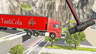 Giant Destructive Hammers vs Cars - BeamNG Drive Random Vehicles Total Destruction