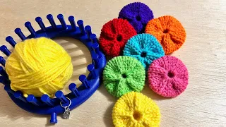 LOOM Knit Yo Yo Quilt Circles and Hexagons Step by Step Beginner Easy