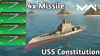 USS Constitution - with 4×..🔥 x-51 Waverider Missile Gameplay | Modern Warships New Update (Alpha)