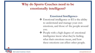 Sports Coaches - Emotional Intelligence