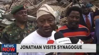 Nigerian President visits Synagogue church collapsed building