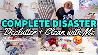 COMPLETE DISASTER CLEANING | DECLUTTER + CLEAN WITH ME | BIG MESS CLEANING MOTIVATION | CLEANING UP