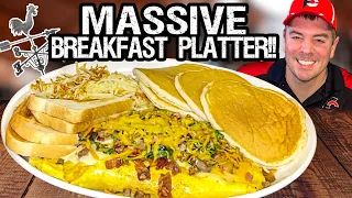 WeatherVane's Massive Breakfast Omelette Challenge w/ Pancakes!!