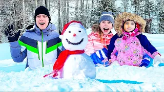 Настя Артем Мия играют со снегом! История ледяного басейна⛄