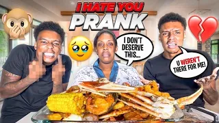 I HATE YOU PRANK ON MOM 🥺 + KING CRAB + LOBSTER TAILS + GREEN MUSSELS + SNOW CRABS MUKBANG #shorts