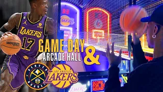 GAME DAY & PLAYING BASKETBALL IN AN ARCADE - LAKERS VS NUGGETS