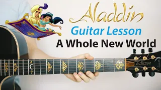 A Whole New World: Aladdin 🎸Acoustic Guitar Lesson (PLAY-ALONG, How To Play)