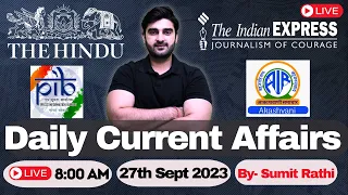 Daily Current Affairs | Hindi & English | Sumit Rathi | 27 Sept-2023 | The Hindu, PIB for UPSC & PSC