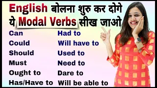 Modal Verbs in English Grammar | Can Could Should Must Has/Have to | Detail Video on Modals