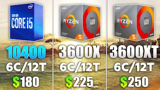Ryzen 5 3600XT vs Ryzen 5 3600X vs i5 10400 Test in 9 Games