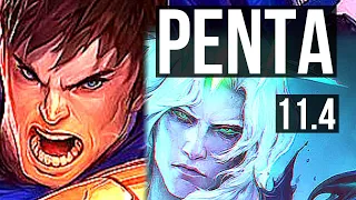 GAREN vs VIEGO (TOP) | Penta, 7 solo kills, 600+ games, Rank 9 Garen | EUW Grandmaster | v11.4