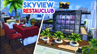 Rooftop Restaurant + Nightclub Lot Sims 4  sims 4 community lot build  sims 4 speed build