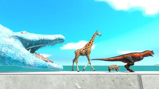 Escape Ice Monster On Narrow Bridge - Animal Revolt Battle Simulator