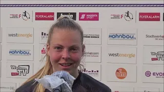 Interview met SGS Essen speelster Jill Baijings na de  Flyeralarm BL wedstrijd tegen SV Meppen 1912