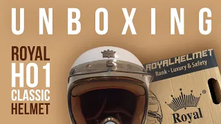 Royal classic helmet unboxing | Royal H01 | Full face classic vintage helmet cream white color