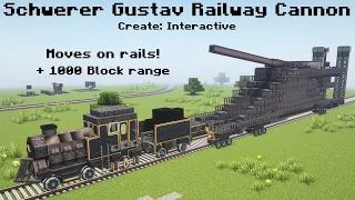 Schwerer Gustav in Minecraft (moves on rails) | Create Interactive | Create Big Cannons