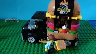 Lego hamburger 🍔🍟 stand full length 4hd sm