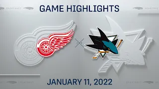 NHL Highlights | Red Wings vs. Sharks - Jan. 11, 2022