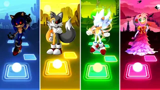 Sonic exe 🆚 Tails Exe 🆚 Hyper Sonic 🆚 Amy Princess | Tiles Hop EDM Rush