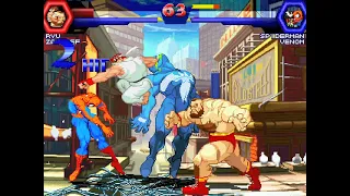 Ryu & Zangief vs Spiderman & Venom(MARVEL)