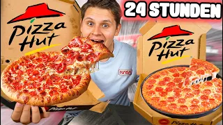 ABSOLUT FETTIGSTE PIZZA!😥 - 24 STUNDEN nur PIZZA HUT ESSEN!🍕😰)