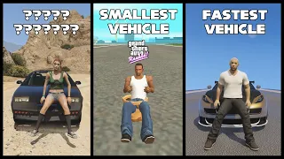 GTA RANKED! : VEHICLES (9 Facts) (Fastest vehicle, Biggest vehicle....)