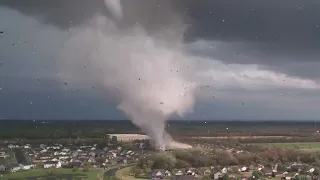 Incredible drone footage of tornado destruction from storm chaser Reed Timmer