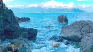 10 HOUR Gentle Sound of Ocean Waves, Waves Crashing into the Big Rocks, Relaxtion, Meditation