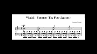 Antonio Vivaldi -  Summer, Presto (The Four Seasons), Piano sheet music