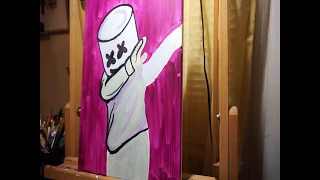 Marshmello- Proud, Acrylic Painting Time Elapse.