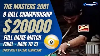 ⭐ Efren Reyes Full Game The Masters 9 Ball Championship 2001 vs Earl Strickland #efrenreyes #pool