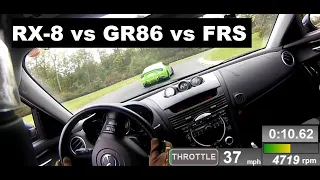 RX-8 vs GR86 and FRS Track Battle