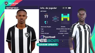 EDITAR FACE HABILIDADES JEFFINHO BOTAFOGO PES 2021 COPIA DE BASE