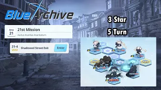 Blue Archive Global - Story Stage Normal 21-4 (3 Star & 5 Turn Clear)