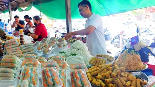 Best Spring Rolls, Rice Noodle Soup, Fried Noodles, Seafood, Honeycomb - Cambodia Street Food