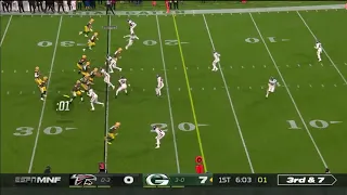 Aaron Rodgers yells "hard count!" and makes falcons player jump offsides for a free play (2020)
