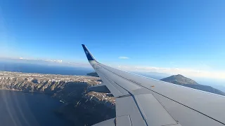 Aegean Airlines A321neo Beautiful Approach into Santorini (JTR)