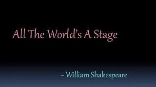 English Poem Recitation || All the World's a Stage by William Shakespeare || Recited by Aditi Anish