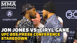 Jon Jones Sizes Up Ciryl Gane In Press Conference Staredown | UFC 285 | MMA Fighting