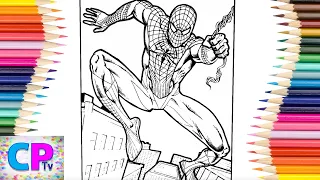 Spiderman Coloring Pages , Another Day for Spiderman to Save the City,Drawing of Superhero
