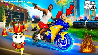 Franklin & Shin Chan Diwali Celebrations with police officers in GTA 5 in Telugu