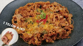 1 TELOR JADI GEDE BANGET | RESEP TELOR DADAR SUPER CRISPY ANTI-GAGAL