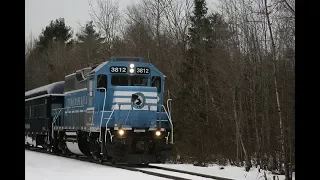 [HD] Rare! Pan Am OCS chase on the Central Maine and Quebec Railway's Bangor Sub 1/28/18